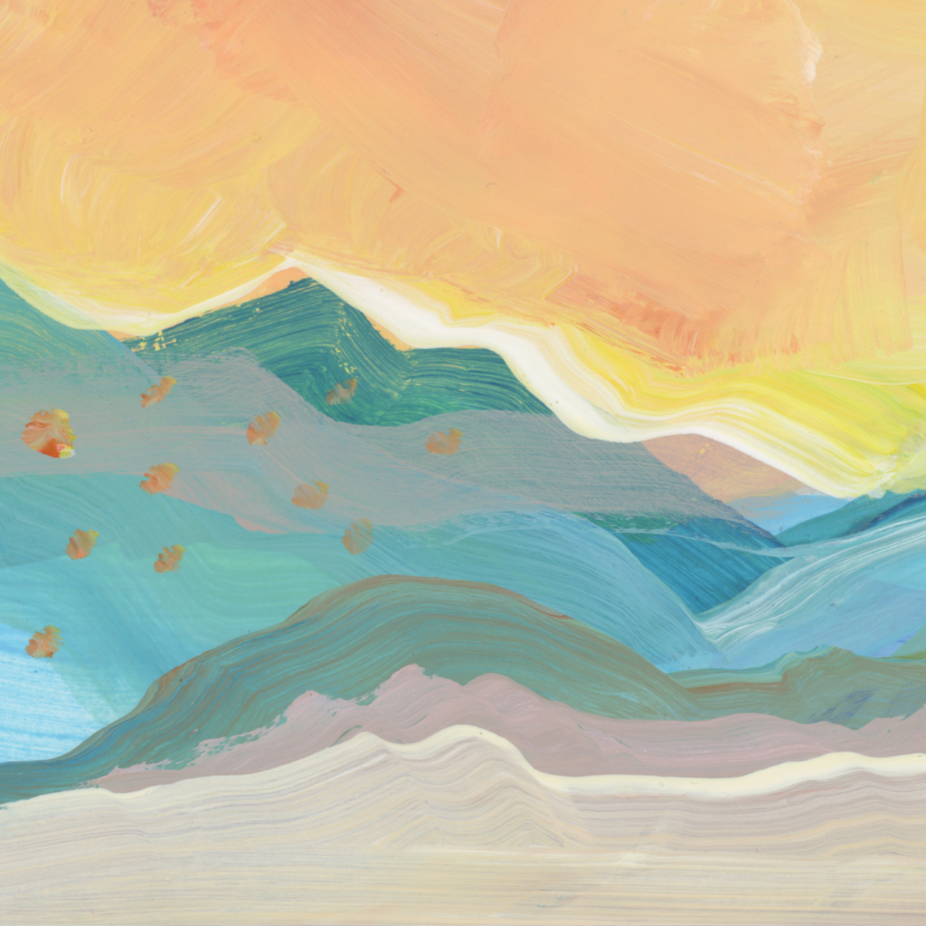 watercolor abstract blue green yellow - blog page