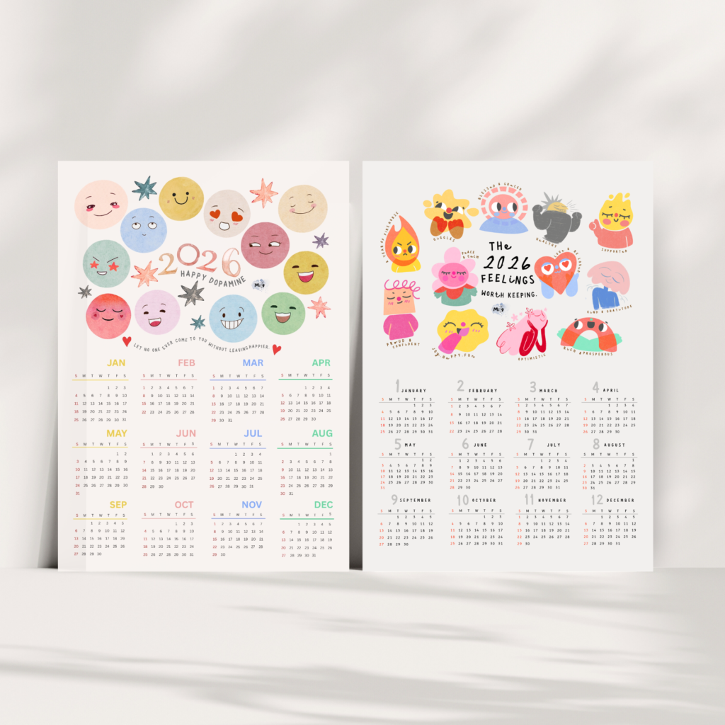 HOME 2026 calendar - cute watercolor illustration art design