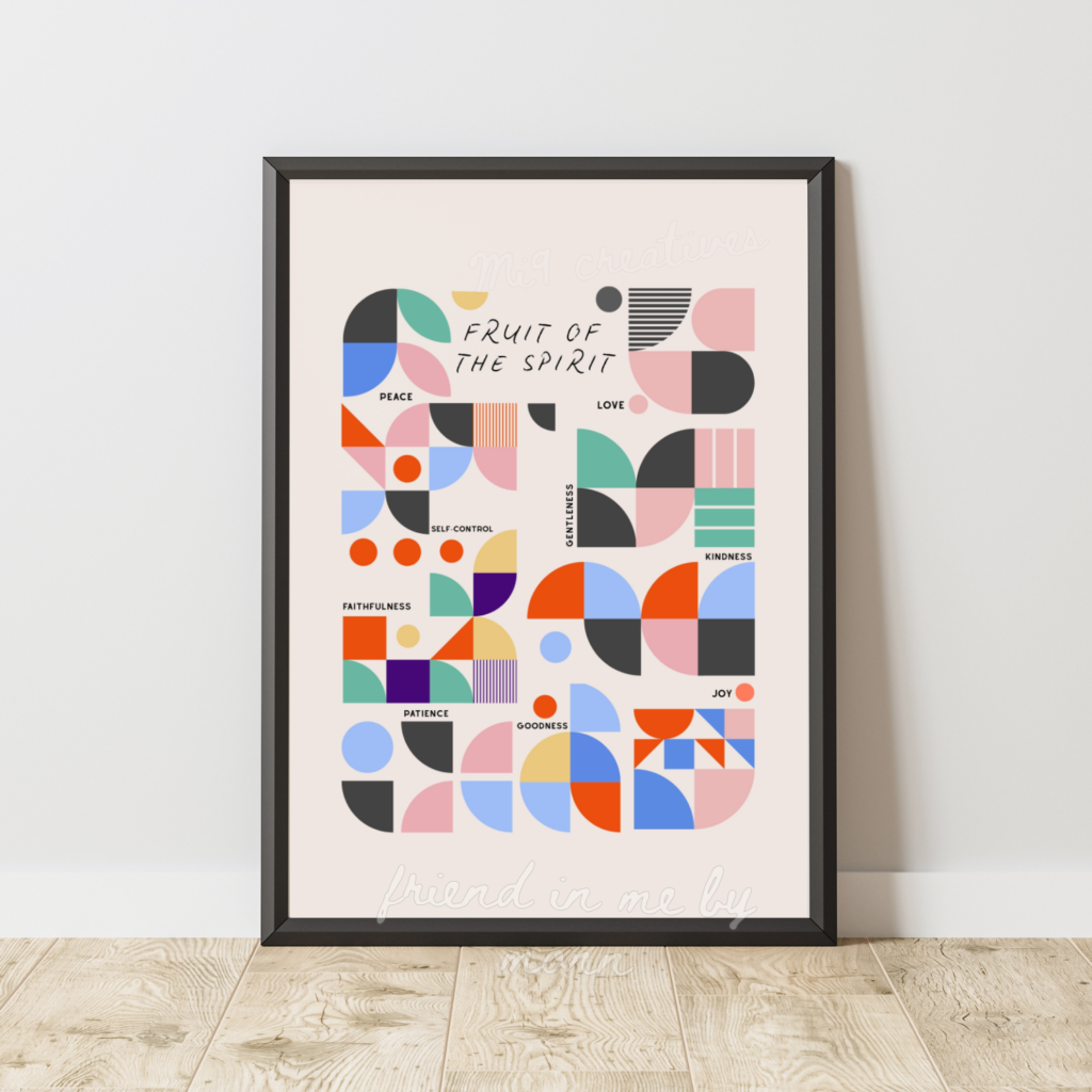 HOME colorful Geometric illustration design - Bible verse Fruit of spirit