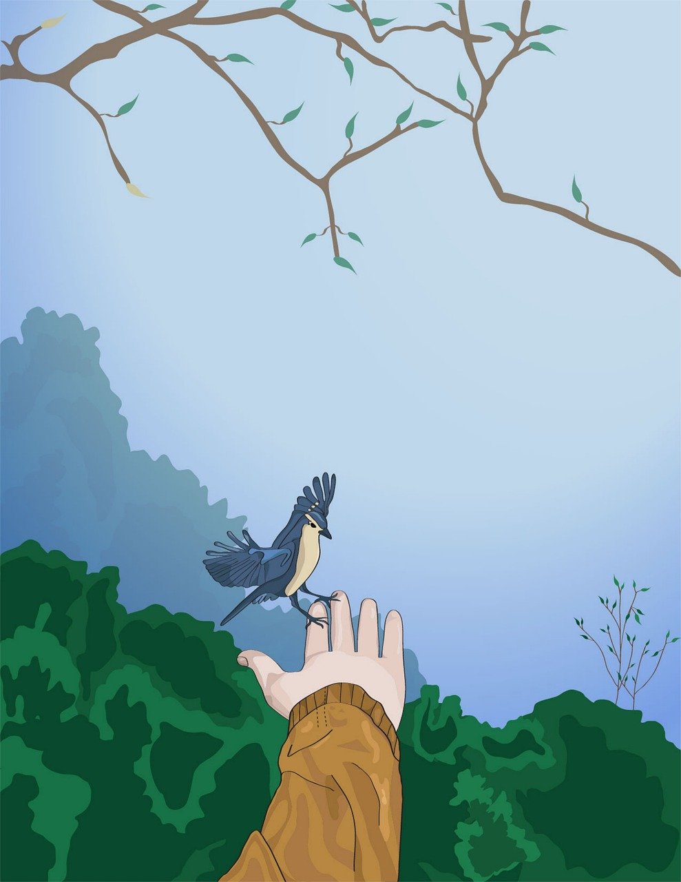 Positive Attitude… But According to Who hand, bird, sky, surrealism, nature, positive