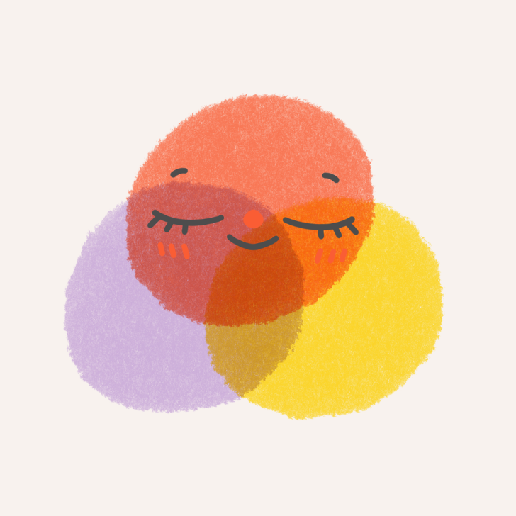 feelings watercolof illustration colorful red yellow purple