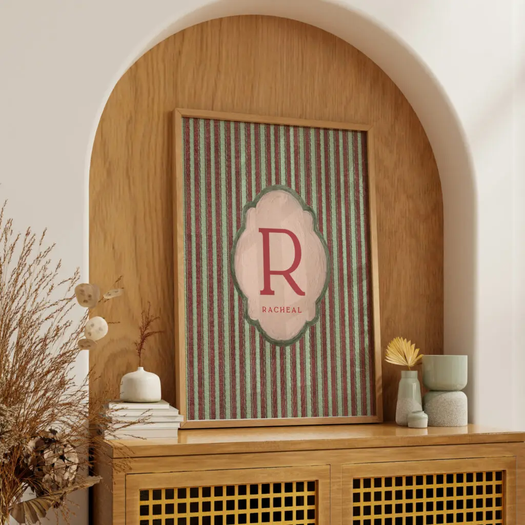 Personalized Art fabircstripeletter