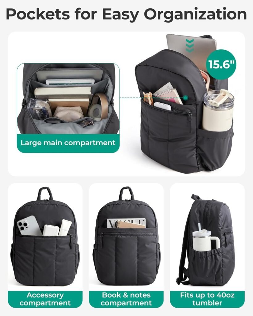 bagsmart backpack black color, vacation essential