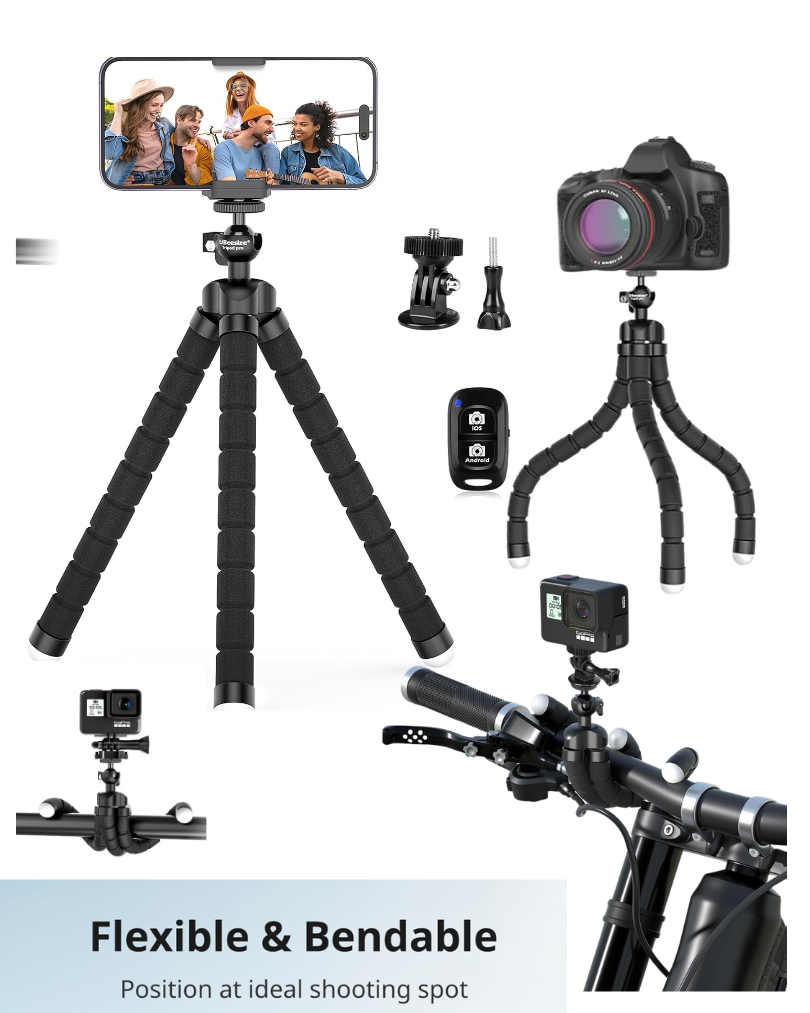 UBeesize Flexible Mini Phone Tripod Adjustable Camera Stand Holder with Wireless Remote