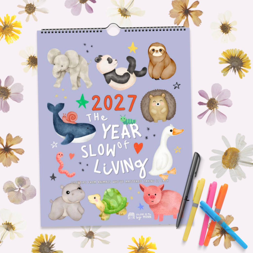 wall calendar Slow Living Animals slow life