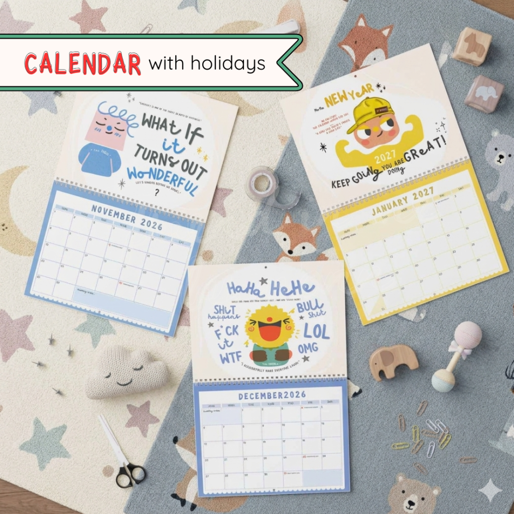 wall calendar 2027 Feelings charecters